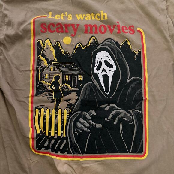 Scream Ghost Face T-Shirt Brown Size Large Mens Scary Movies - Picture 1 of 5